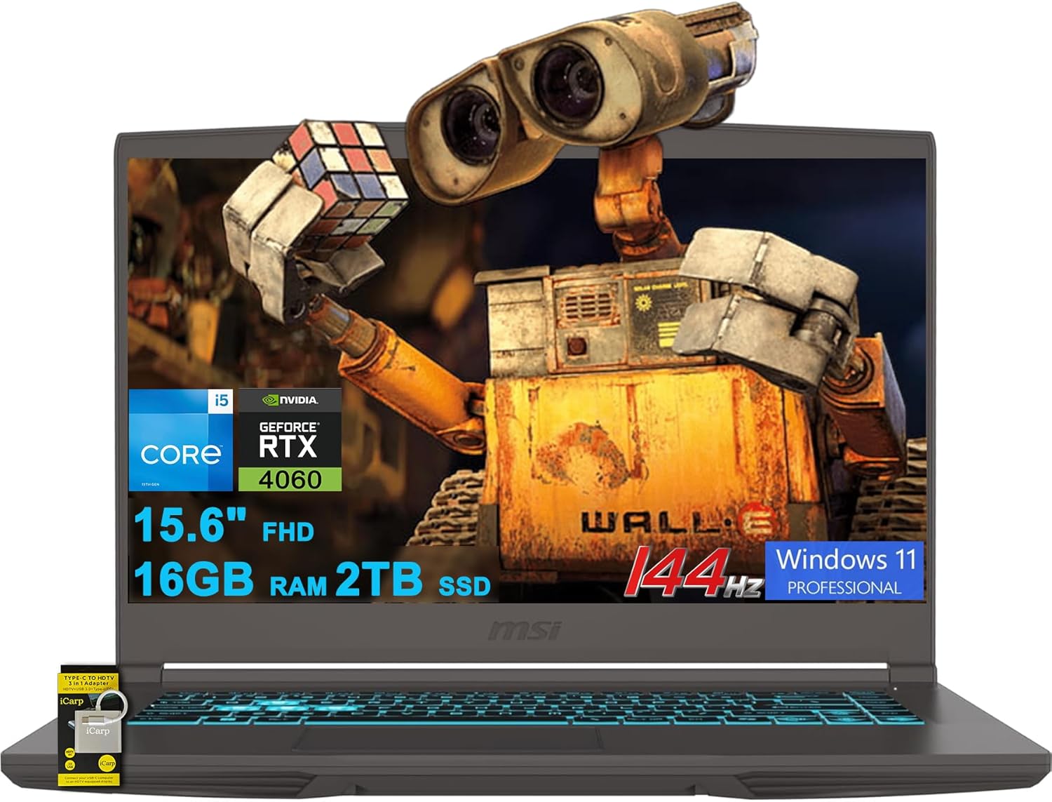 msi Thin 15 Gaming Laptop 15.6″ FHD 144Hz Intel Octa-core i5-13420H 16GB DDR4 2T…