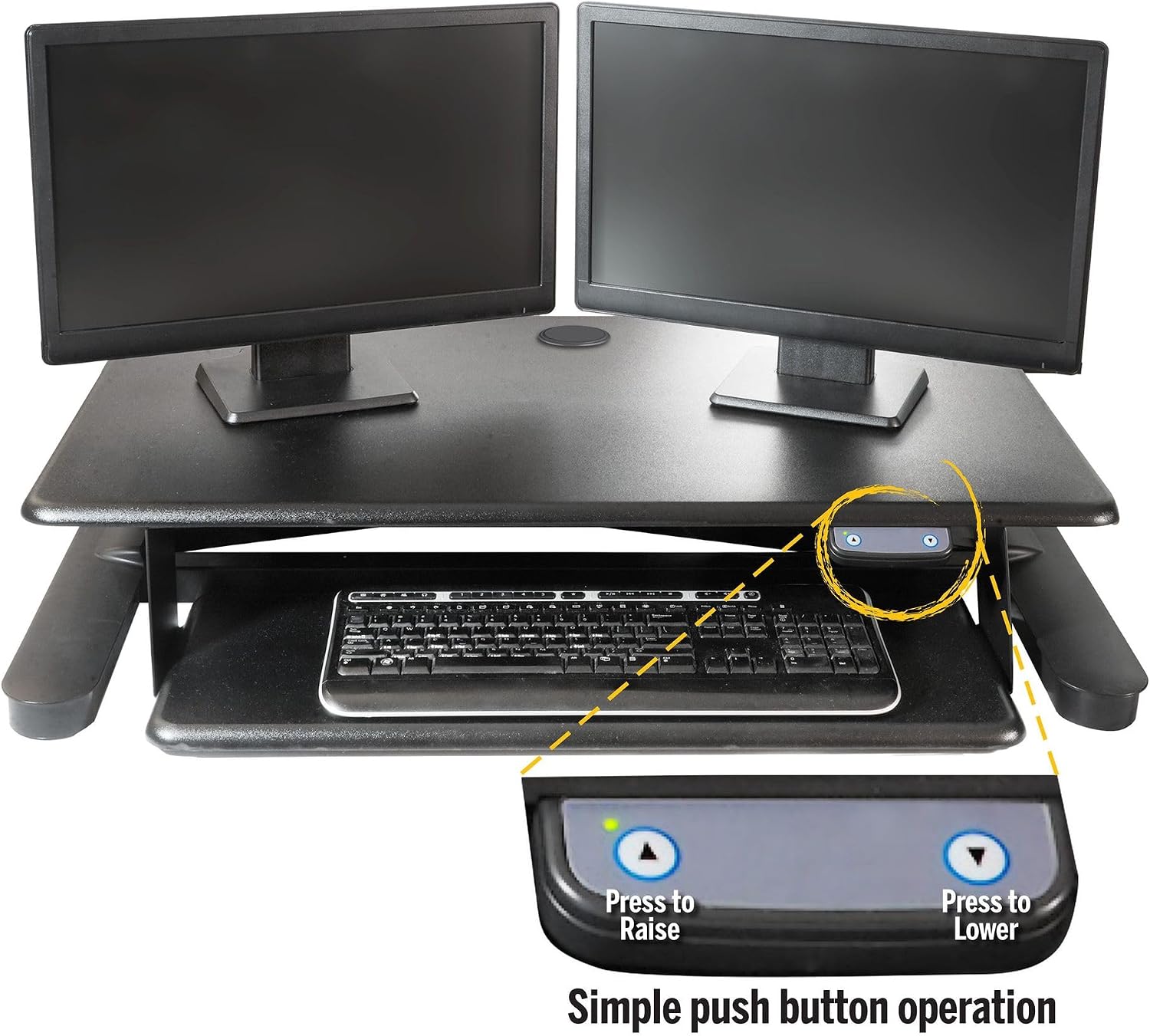 Kantek Systems Electric sit to Stand Workstation (STS965), Black