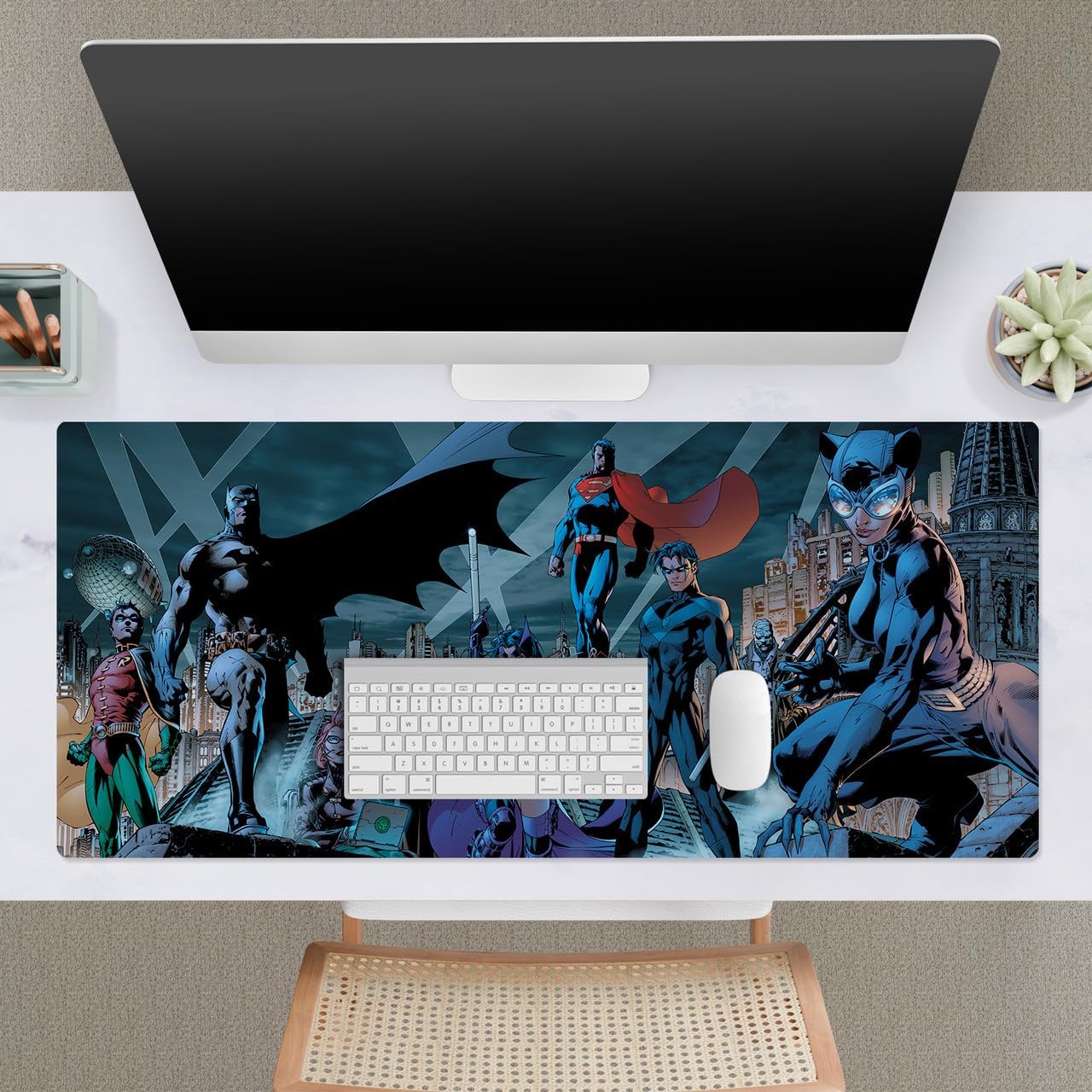 Head Case Designs Officially Licensed Justice League DC Comics Bat-Family Comic Book Covers 37.4 x 15.75 x 0.16 inches (900 x 400 mm) - XL Gaming Office Desk PC Keyboard Mouse Mat Pad