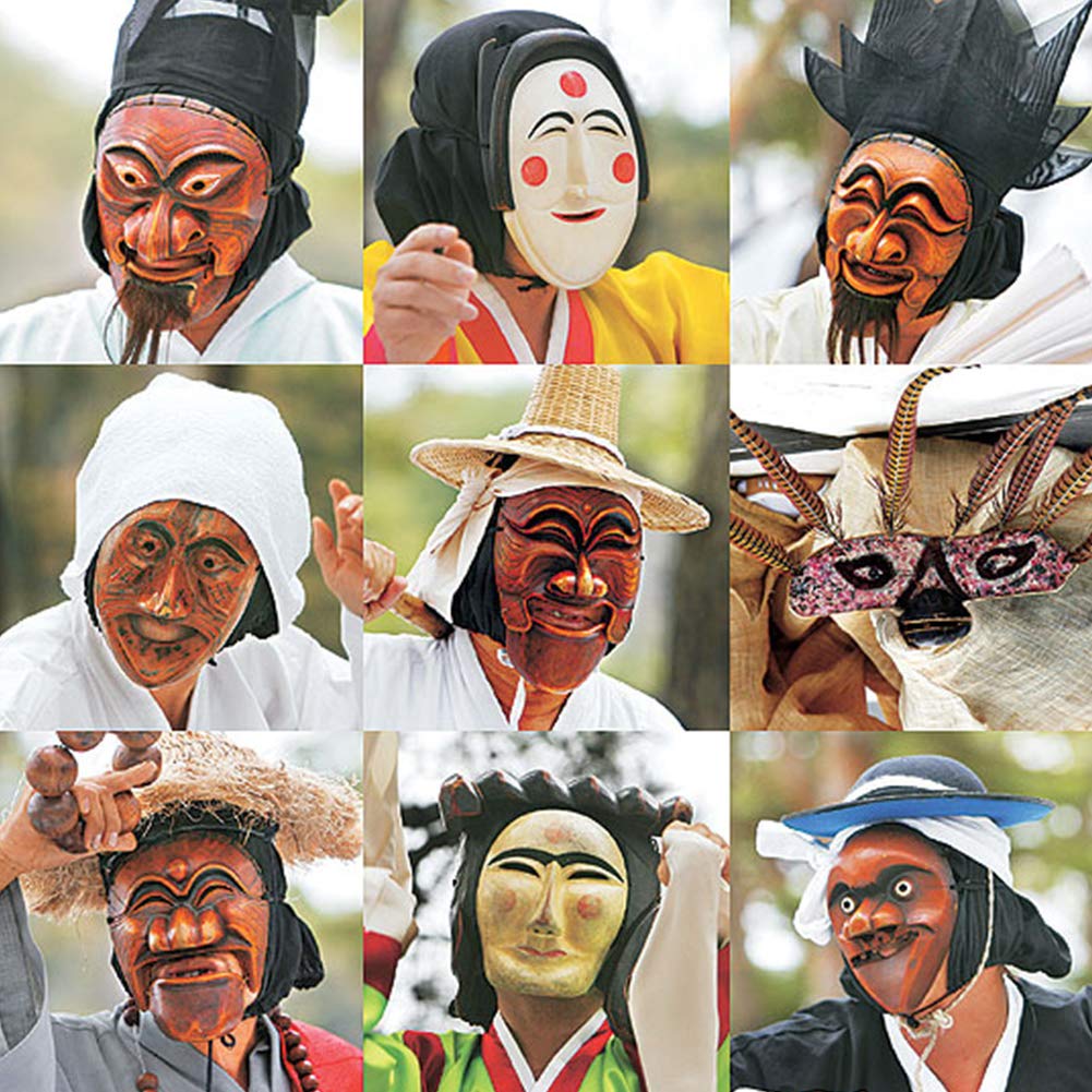 Amazon.co.jp: PARTY CRAFTZ プネタル、手木彫り韓国プネマスクブネイ 