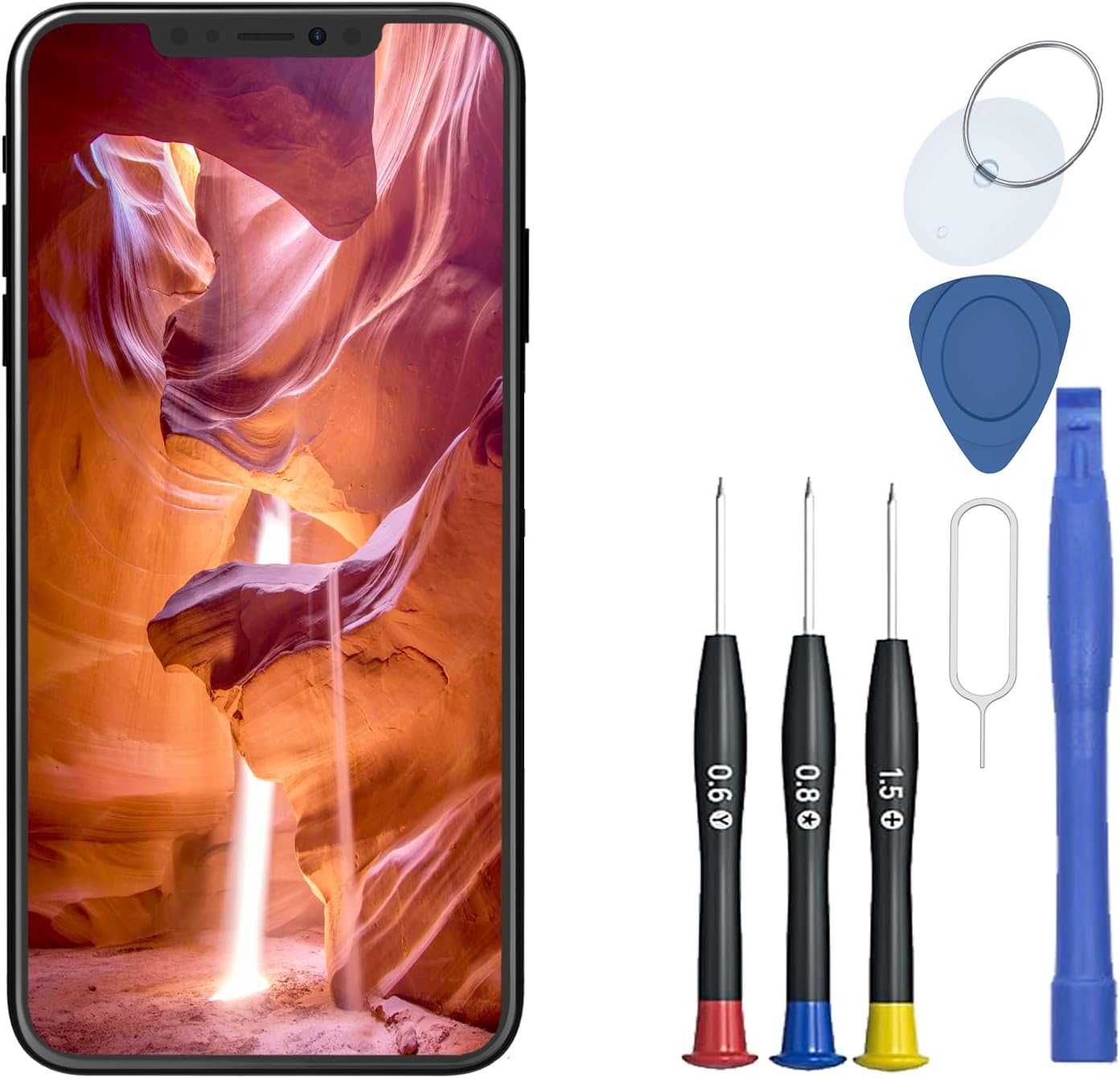 for iPhone 11 Screen Replacement Kit LCD Digitizer Front Glass Supporting Face ID Display Retina HD Full Complete Frame Assembly Set, 3D Touch, Repair Tools, Waterproof Adhesive, 6.1 Inch