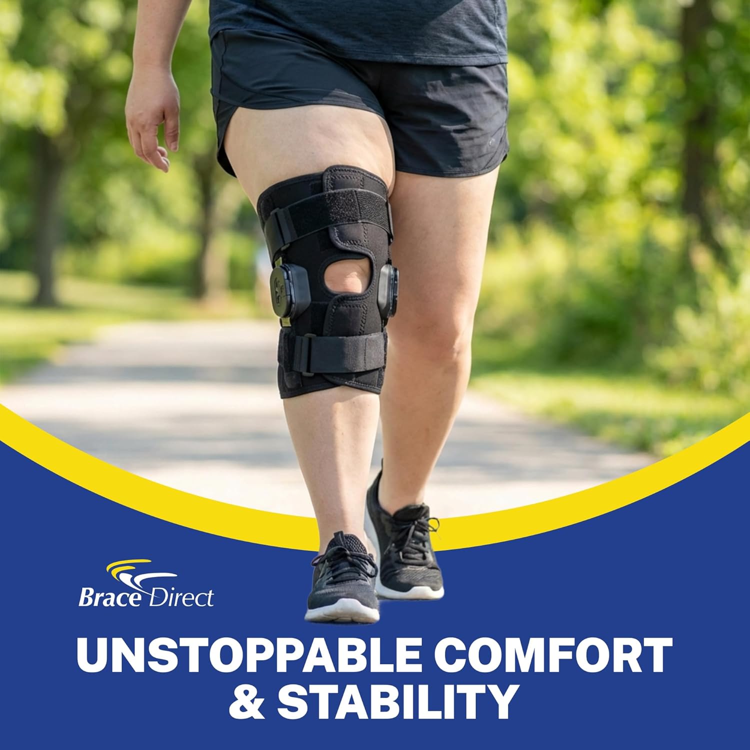 Brace Direct Plus Size External ROM Hinged Knee Brace – Bariatric Knee Stabilizer for Ligament Injuries, Arthritis & Pain Management, 4XL (Thigh 24-26 in/Calf 20-22 in)