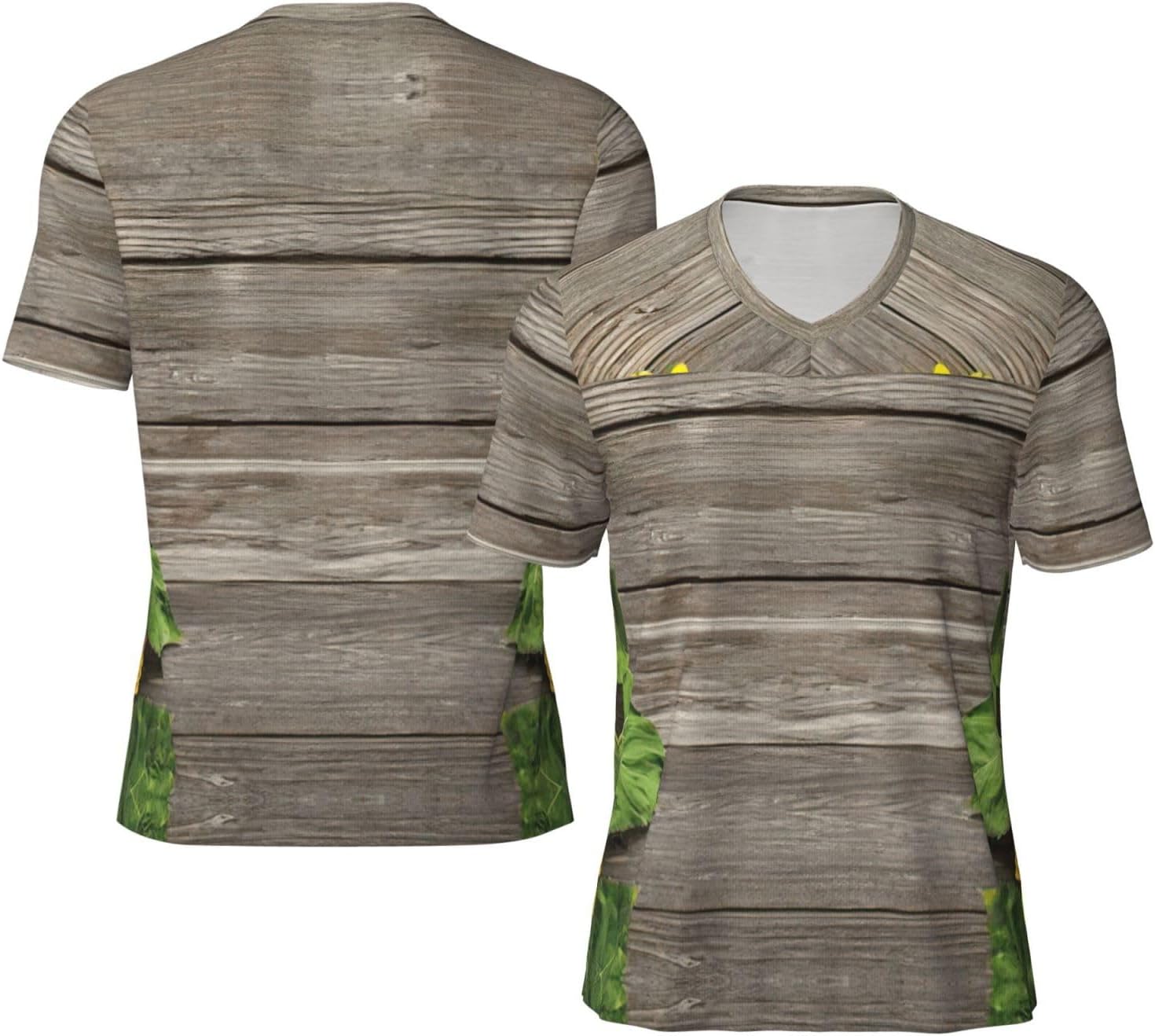 Sunflowers Wooden Board Print Big and Tall Football Shirts for Men, Inclusive Size Football Jersey Men for Games and Gifts