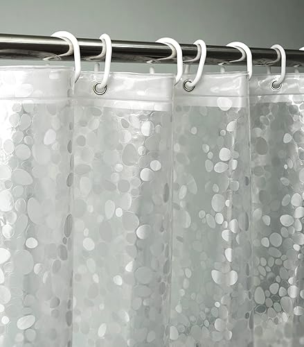 Miniatura 3 de AooHome Cortina de ducha de 36 x 72 pulgadas, cortina de ducha de EVA, patrón de guijarros 3D con 3 imanes inferiores, resistente, repelente al