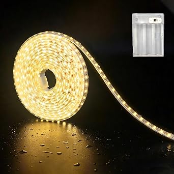 ZSLAIFU LED Strip Lights Battery Powered, 6.6FT Battery Powered 120 LEDs Strip Lights, Waterproof Battery LED Strip Lights, Battery Operated LED Lights for Under Cabinet, Closet, Shelf, DIY Lighting