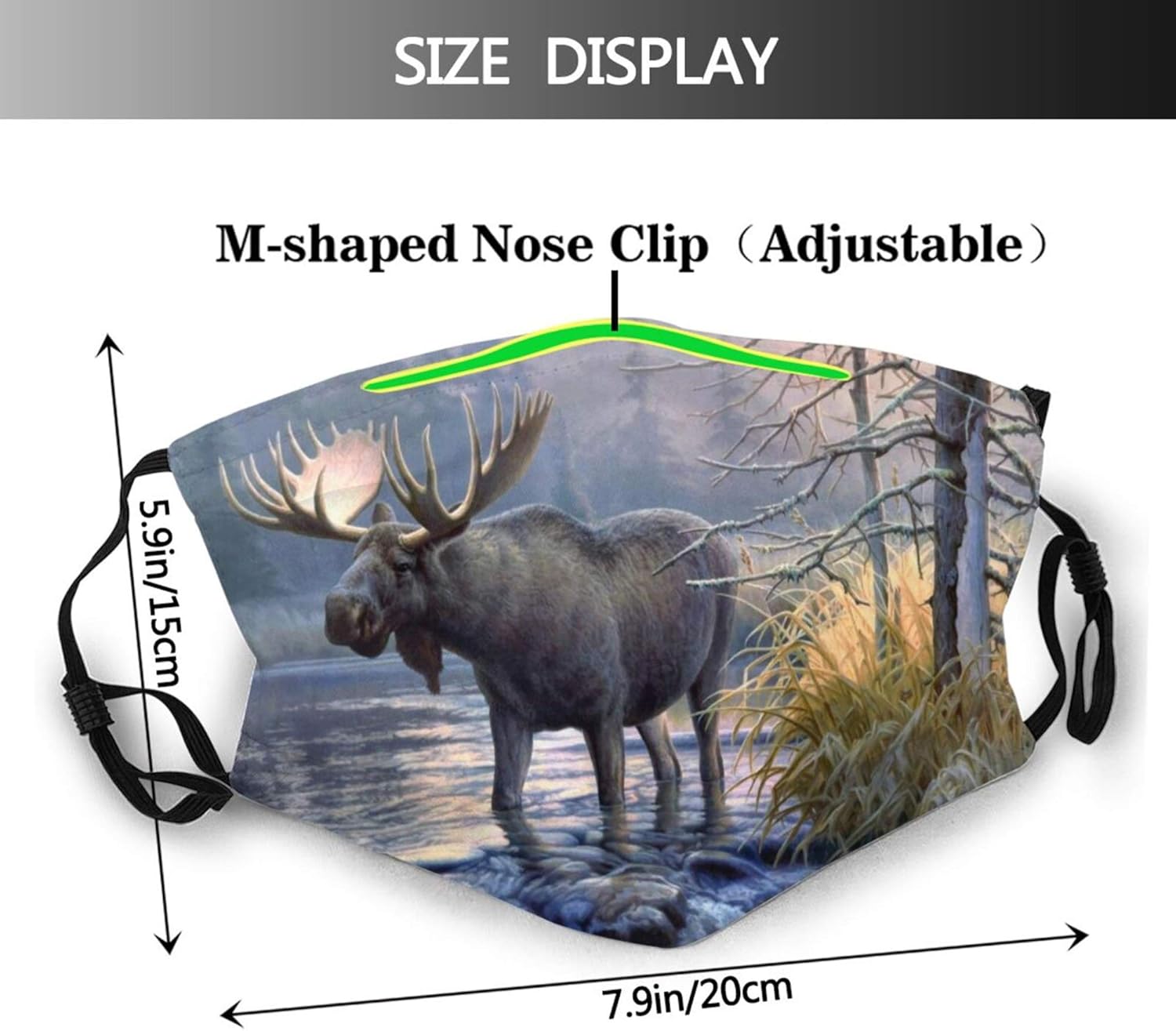 Free Shipping 🛒 Moose Unisex Face Mask Mouth Cover, Reusable Neck Gaiter Washable Bandana Balaclava, For Sports Outdoor