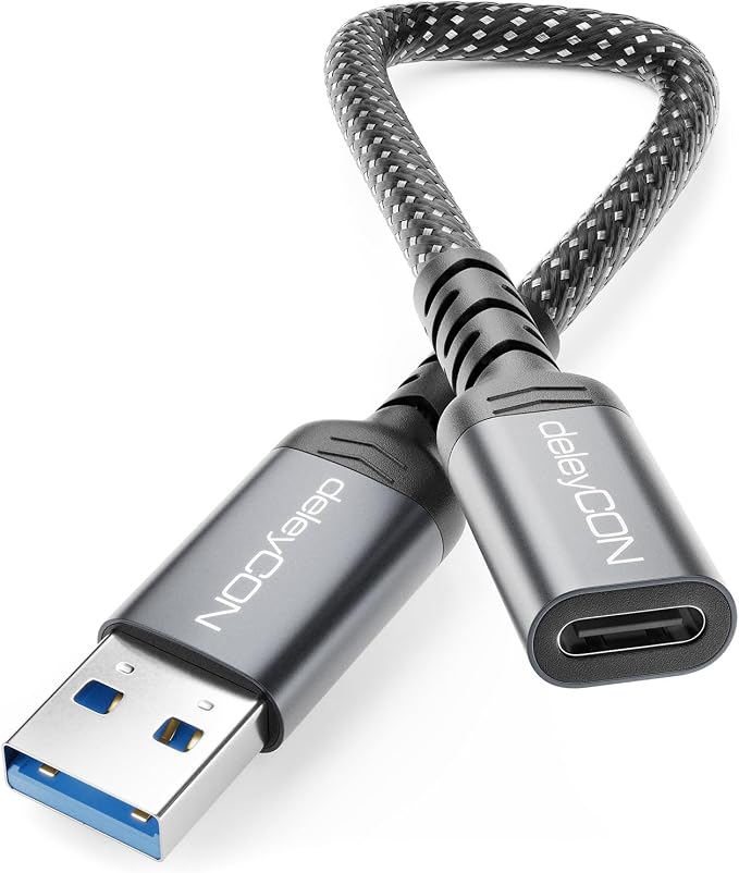 deleyCON USB C auf USB Adapter 10 Gbps Typ-C Buchse auf USB-A Stecker ...
