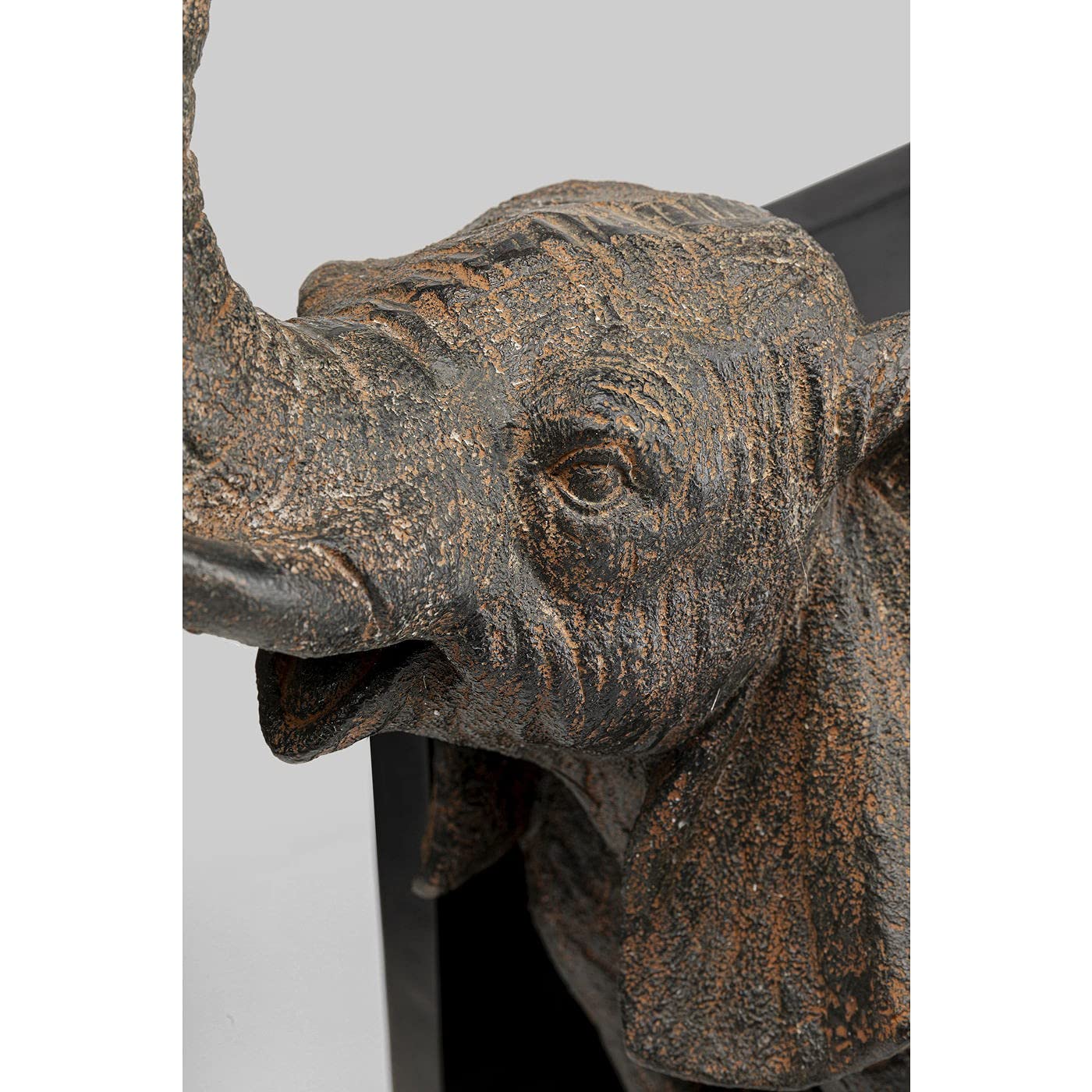 Kare Design Buchstützen Elefanten Figuren (2/Set), Schwarz, Antirutsch Unterfläche, Handgemalt, Geschenkidee, Bücherregal, Dekofigur, Tiere, 25x31x21 cm (H/B/T)