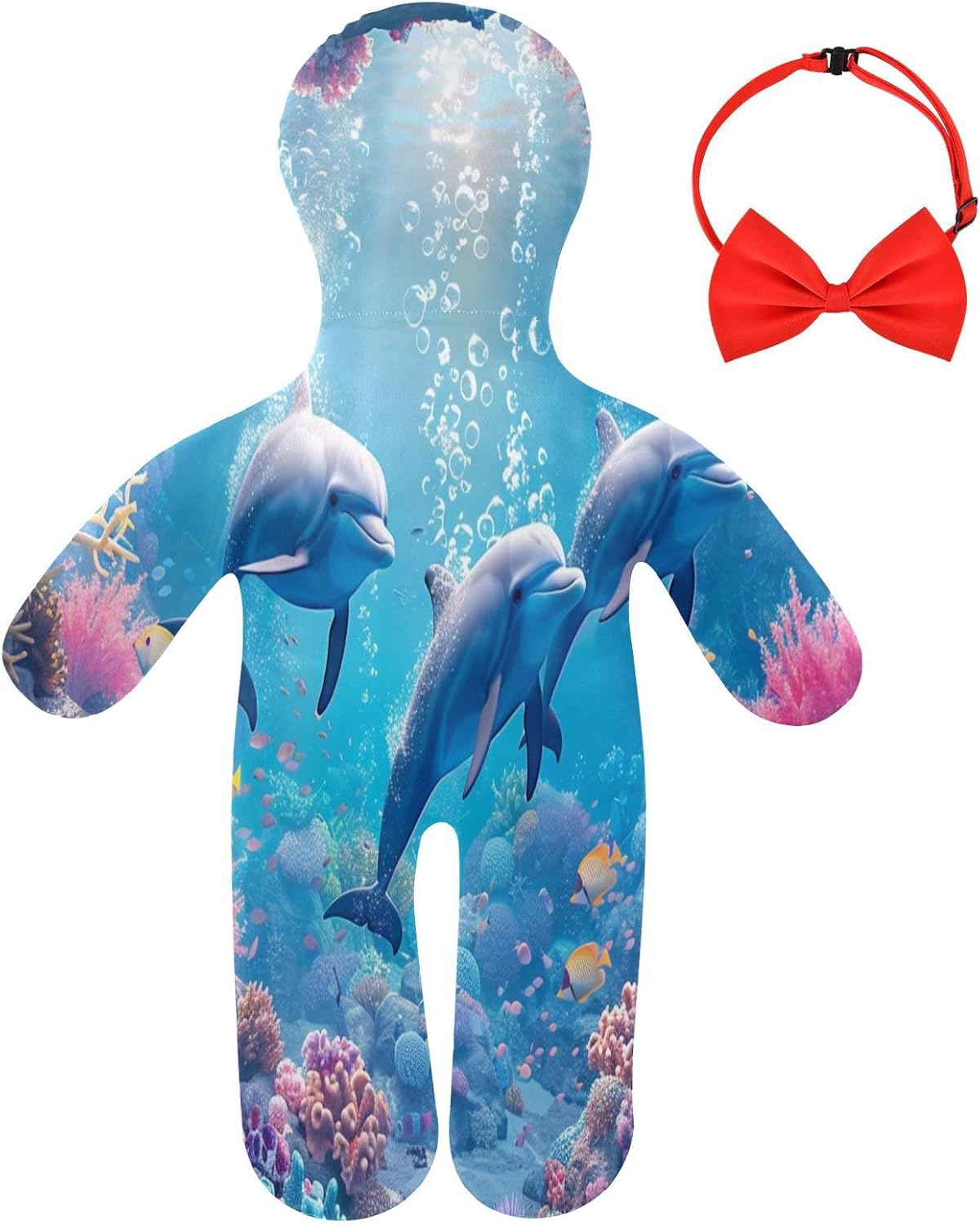 Dolphins in The Ocean Human-Shaped Pillow Soft Body Pillows Washable Velvet Pillows for Anxiety Relief Sleeping Cuddling & Support