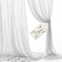 Vista 8 de Paneles de tela de gasa de voile transparente para cortinas 10 yardas de 120" de ancho de tela de voile blanca Uso para cortinas de fondo