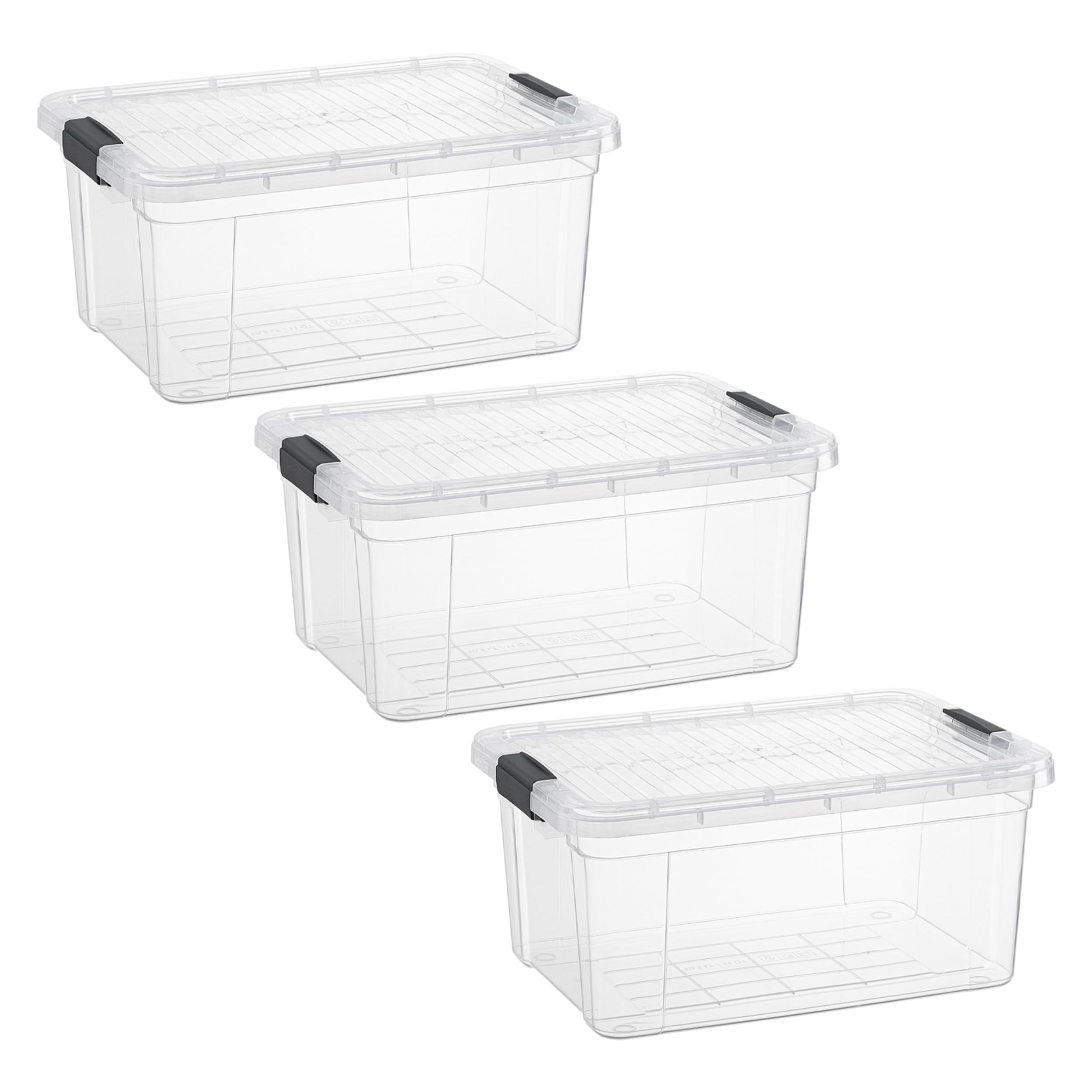 Superio 11 Quart Clear Plastic Storage Boxes with Lids, Stackable Organizer Containers, BPA-Free Storage Bins for Home, Office, School &amp; Dorm, 3 Pack