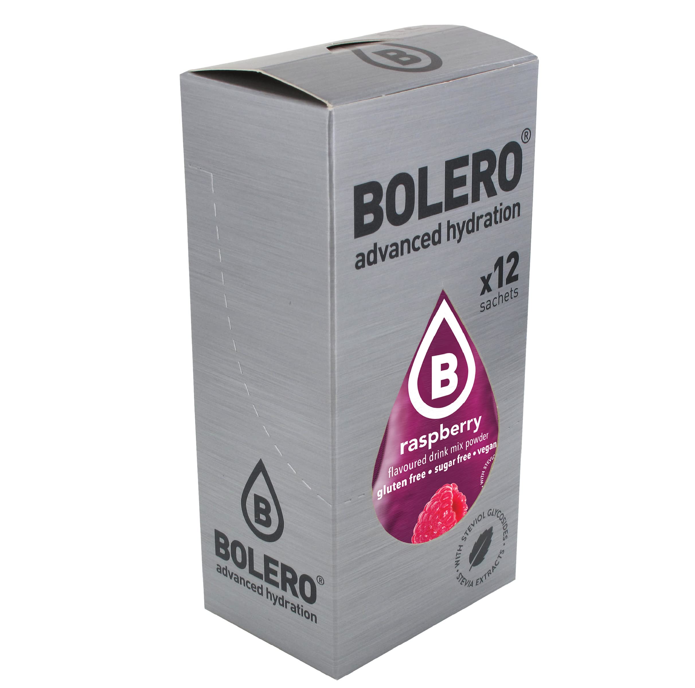 Bolero- Sugar Free Drink Mix Packets Raspberry Fruit Flavors | Powdered Flavored Water Packets | 36 Small Sachet On The Go Packets