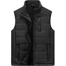 Vcansion Mens Outdoor Casual Stand Collar Padded Vest Coat