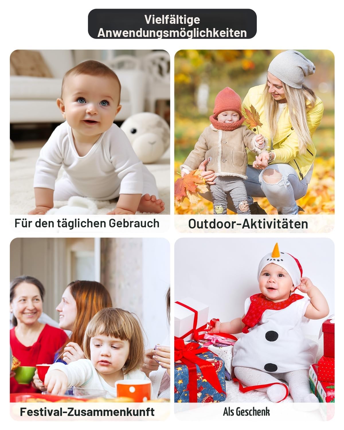 Baby Winter Overall mit Kapuze, Strampler Schneeanzug Jungen Mädchen Langarm Jumpsuit Warm Outfits Geschenk 0-12 Monate