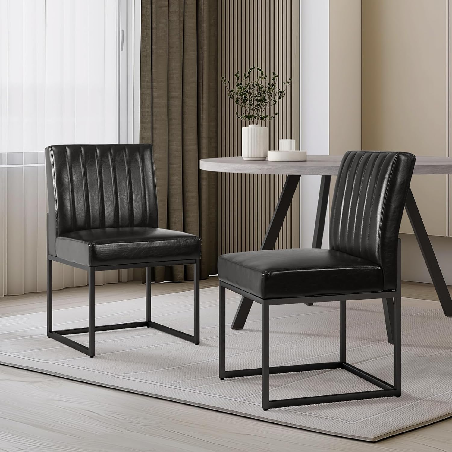 Amazon.com - SIMTONAL Modern Dining Chairs Set of 2, Leather Dining ...
