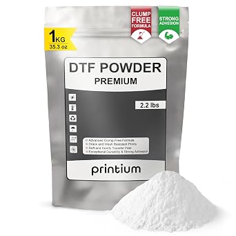 DTF Powder Premium 2.2 lbs 1KG-35.3 oz | Hot Melt Transfer Adhesive for Thin Fabrics | L1800 XP15000 ET8550 I3200 & All DTF Printers | Clump-Free & Strong Adhesion | Crack & Wash Resistant