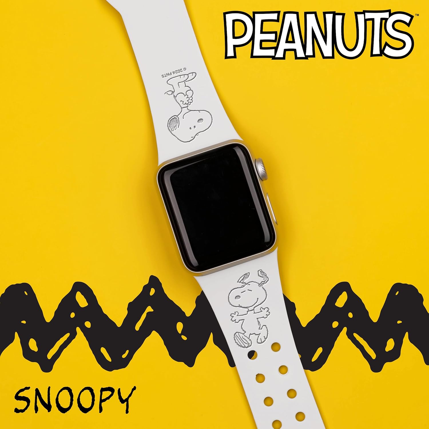 Affinity Bands Peanuts Classic Engraved Silicone Watch Band Compatible with Apple Watch