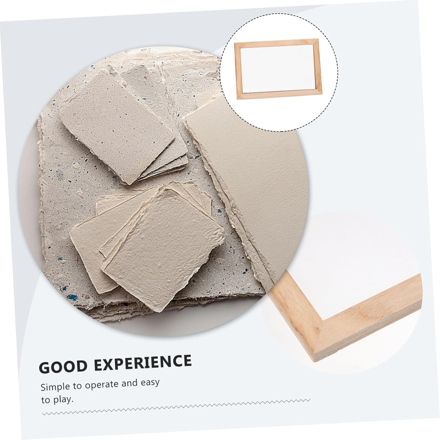 Gogogmee Wooden Paper Making Frame Paper Molding Screen DIY Craft Screen Mould Pulp for Boys and Girls