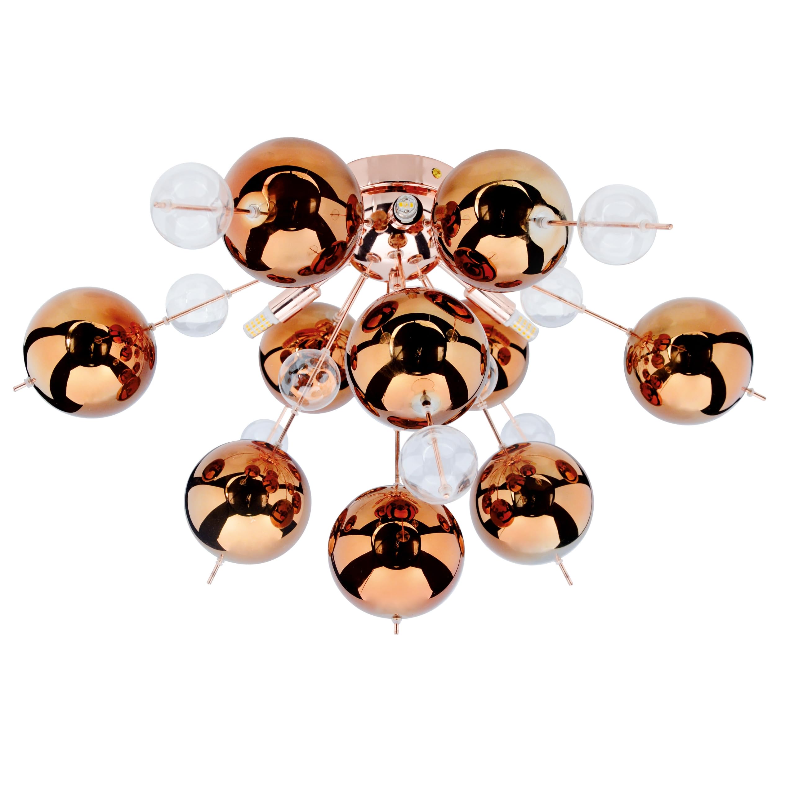 Naeve Leuchten 1085147 A + + Explosion to E, Ceiling Light, Metal, 20 Watts G9 Dimmable, Copper, 57 x 38 cm