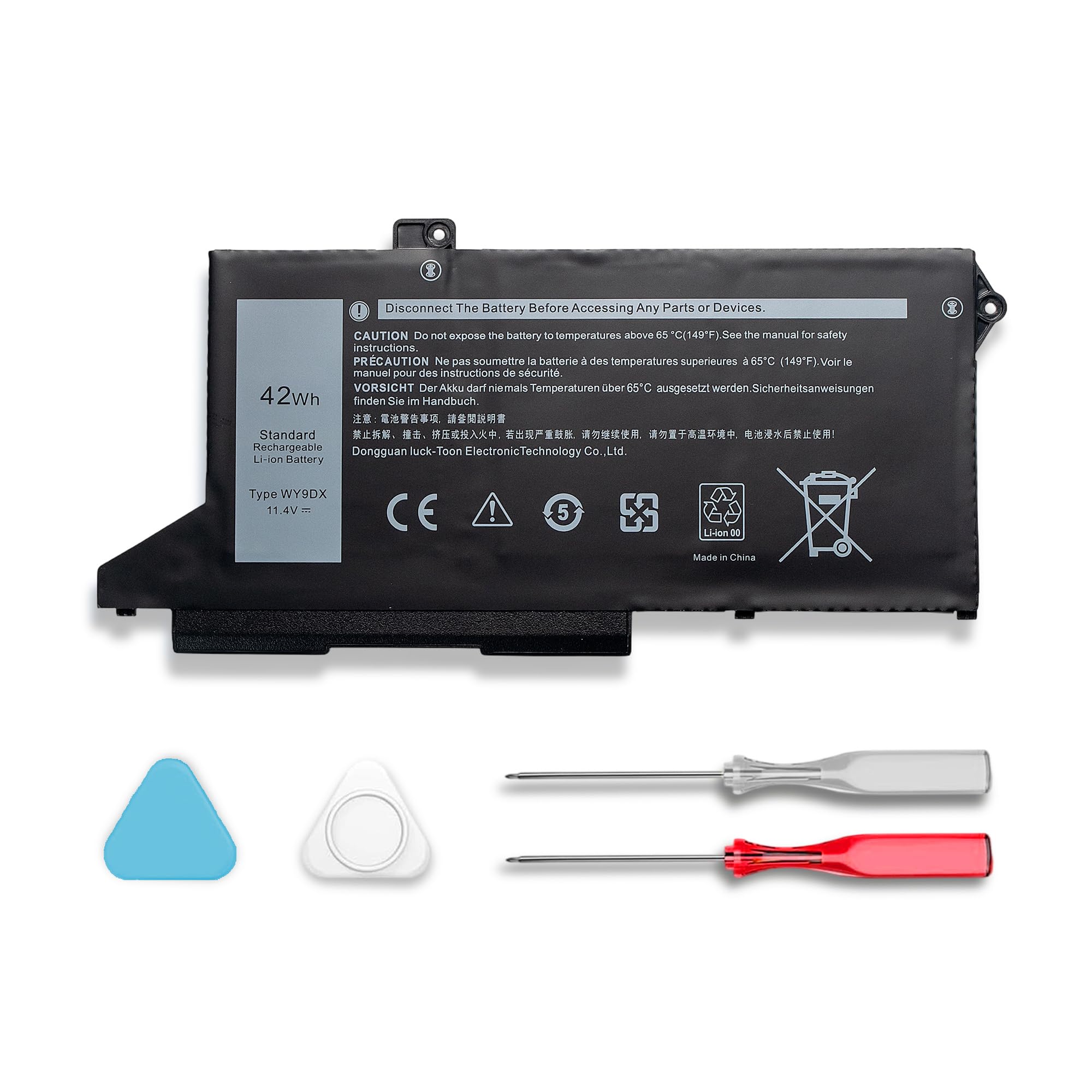WY9DX 42Wh Laptop Battery for Dell Latitude 5420 5520 Precision 15 3560 P137G P104F Series RJ40G 01K2CF 075X16 0WK3F1 0M3KCN 005R42 11.4V 42Wh