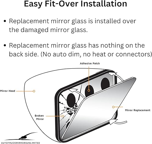 Miniatura 3 de Cristal de repuesto + silicona para Mercedes-Benz CLA250 2014-2019 lado del pasajero - Punto ciego (2015 2016 2017 2018 14 15 16 17 18 19)