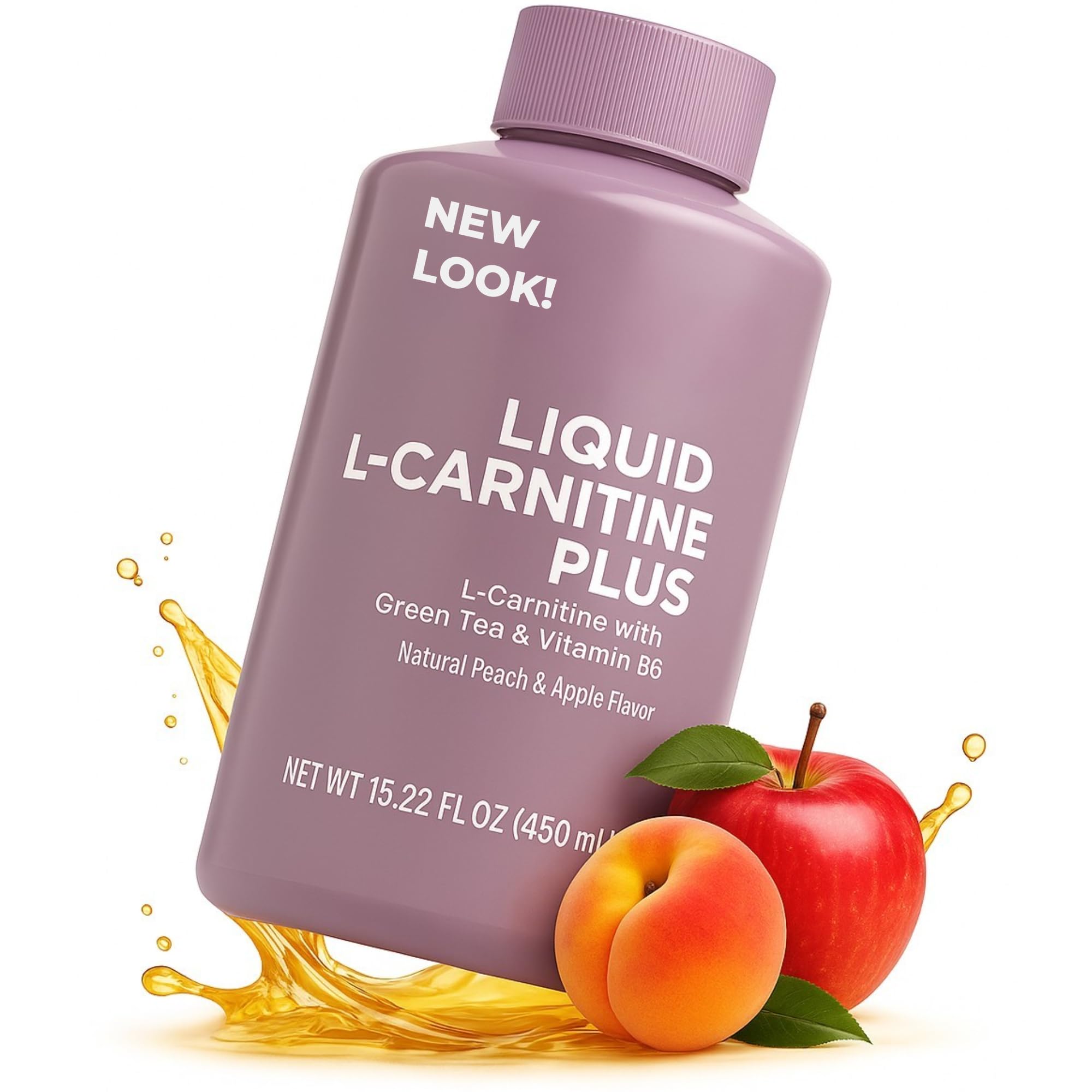 L-Carnitine Liquid Shots 1500mg with Green Tea Extract and Vitamin B6 – Concentrated (450 Ml) – Drink Supplement with Green Tea & Vitamin B6 | Orange Passion Fruit