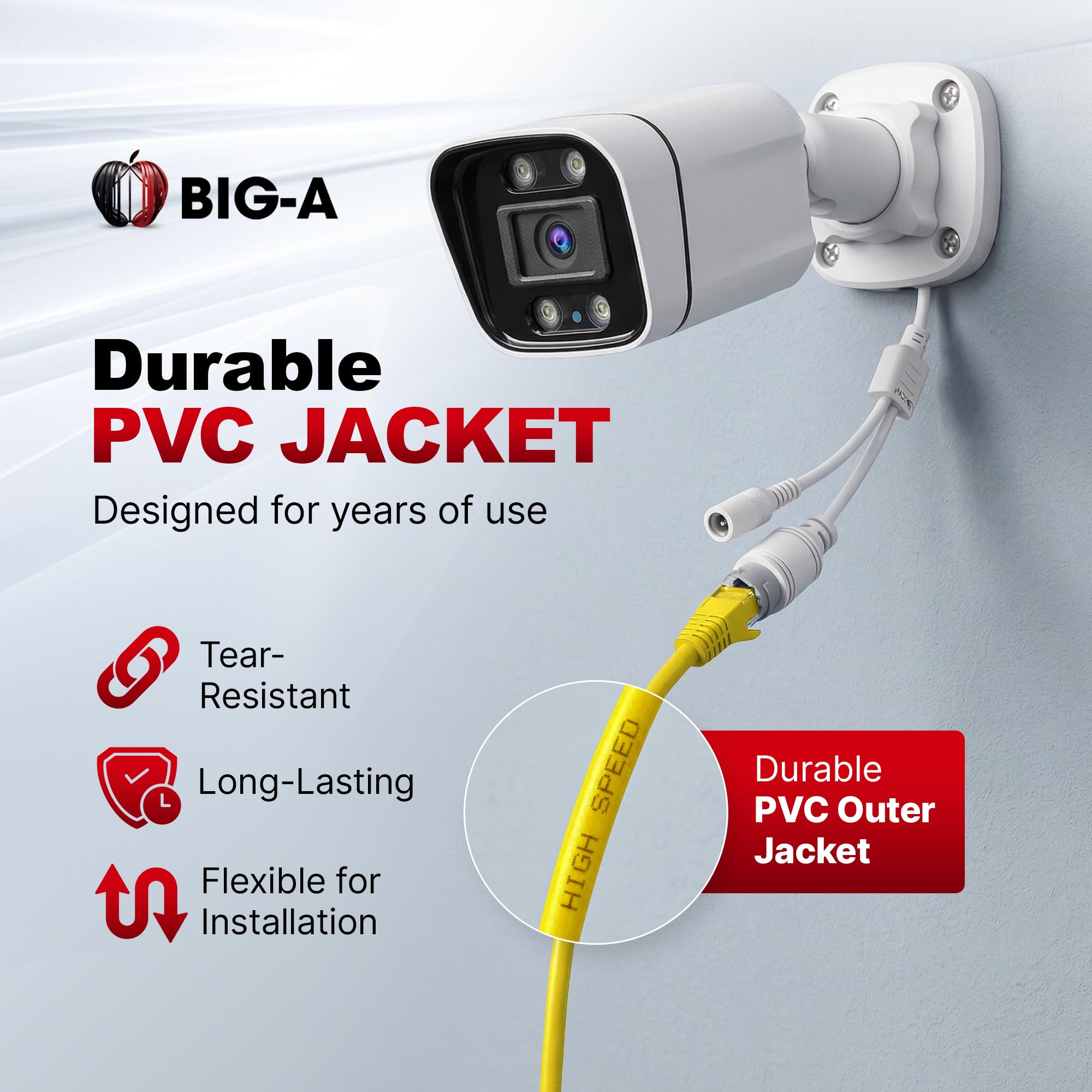 Big-A Cavo Ethernet Cat 6 304,8 m giallo, cavo Bulk Cat6, 23AWG Solido UTP CMR Riser, Cavo LAN Internet di rete 550 MHz, Pull Box