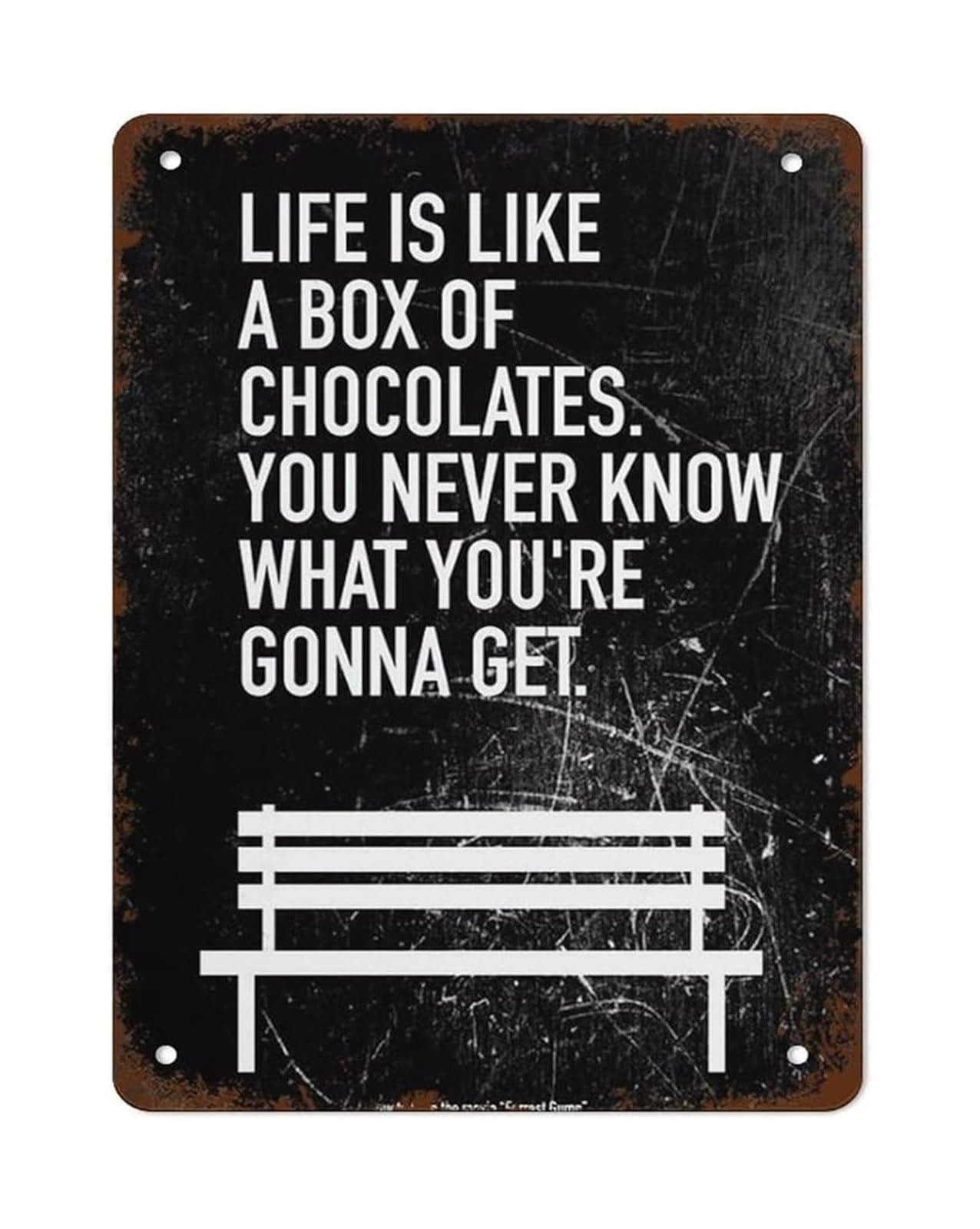 NWPNLXEA Motivational Wall-Art Life Is Like A Box Of Chocolates Quote Metal Tin Sign for Study Room Home Office 8 X 12 in