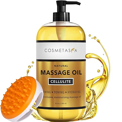 Miniatura 9 de Cosmetasa Gel de masaje de crema caliente con guante masajeador, crema natural y 87% orgánica para celulitis, multiuso, crema tonificante de la