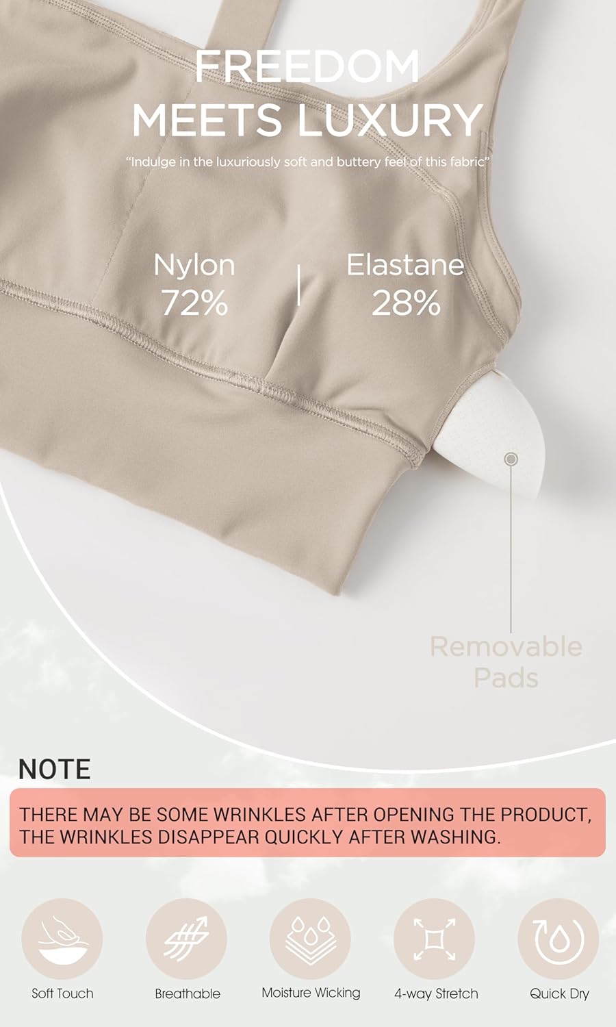 ODODOS Women's Halter Sports Bra Padded Y Racerback Medium Support Wirefree Workout Yoga Top with Removable Pads - Image 5