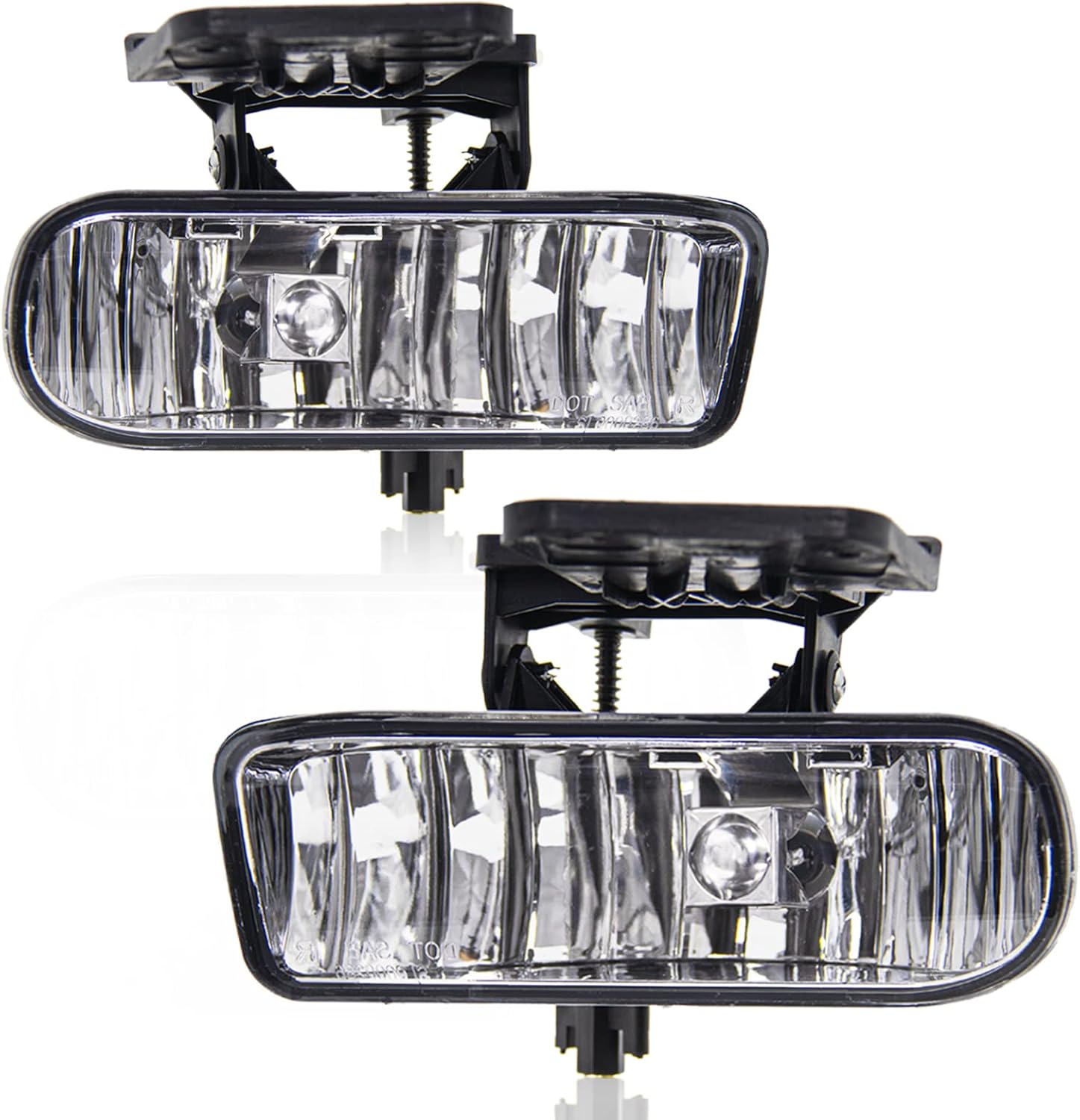 Driving Fog Lights Lamps Assembly for 1999-2002 GMC Sierra/2000-2006 GMC Yukon Pickup Truck SUV Fog Light Replacement with 880 12V 27W Bulbs-Clear Lens