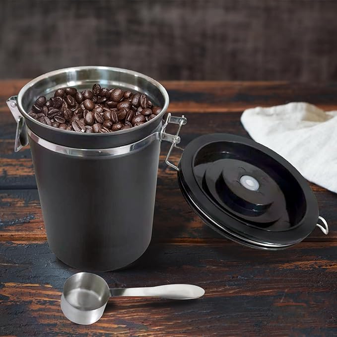 Contenedor de Café Acero Inoxidable con Tapa Hermética y Seguimiento de Fecha miniatura 2