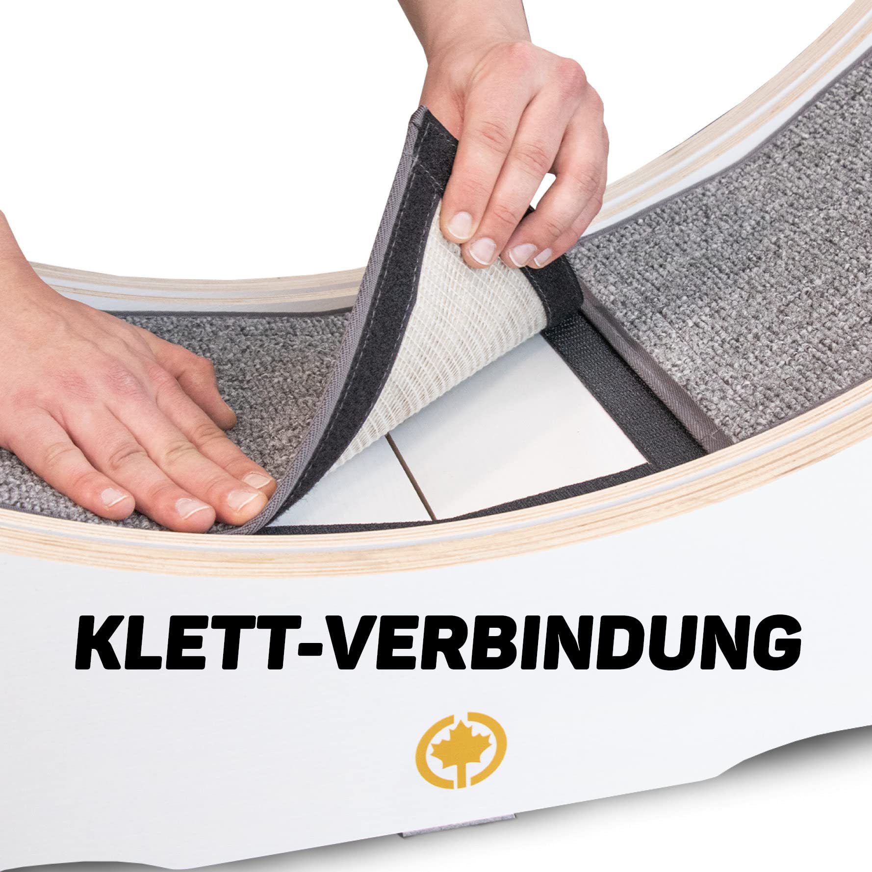CanadianCat Company | Katzenlaufrad aus Holz - CatInMotion - Spiel- & Traininggerät für Katzen | Bausatz Weiß - L Ø100cm | 110 x 36,5 x 115 cm