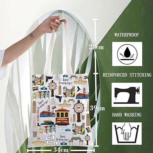 Vista 16 de WZMPA San Francisco Travel Cosmetic Bag Gift San Francisco Souvenir Gift San Francisco maquillaje cremallera bolsa bolsa San Francisco mercancía