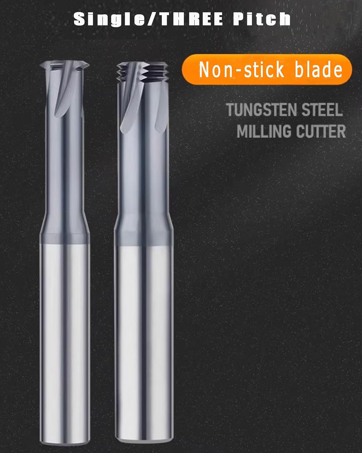 GBJ TPI Single Pitch Solid Carbide Thread end Mill AlCrN Coated, 0.55in Cutting Diameter, Necked to Thread 1.89in Deep, 0.55in Shank Diameter, 1.97in Overall Length