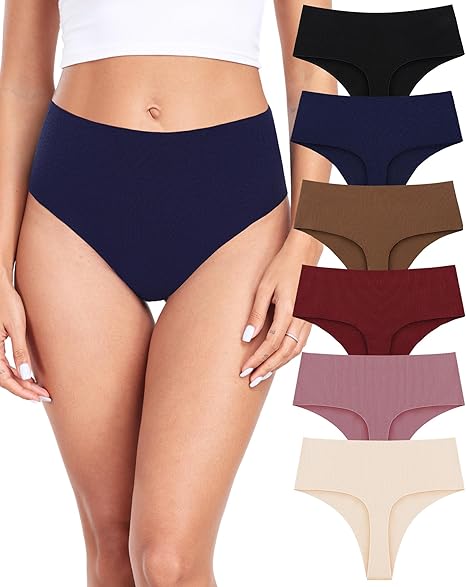 ALTHEANRAY Onderbroeken dames ondergoed naadloze slips damesondergoed naadloze V-snit hipster ondergoed vrouwen 6-pack, paarsblauw, L
