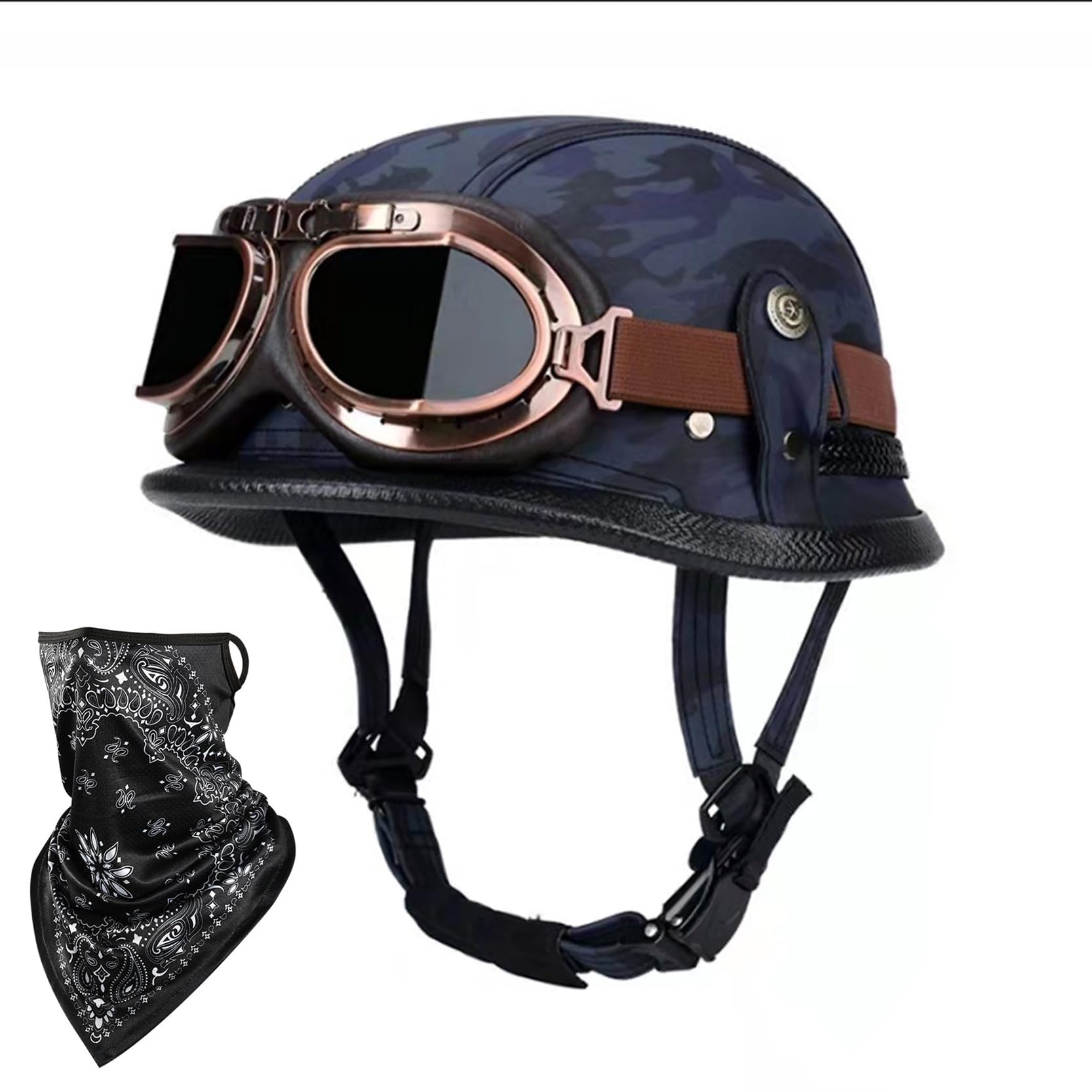 Casco retro de media cara con hebilla rápida para evitar el calor y agobios en moto