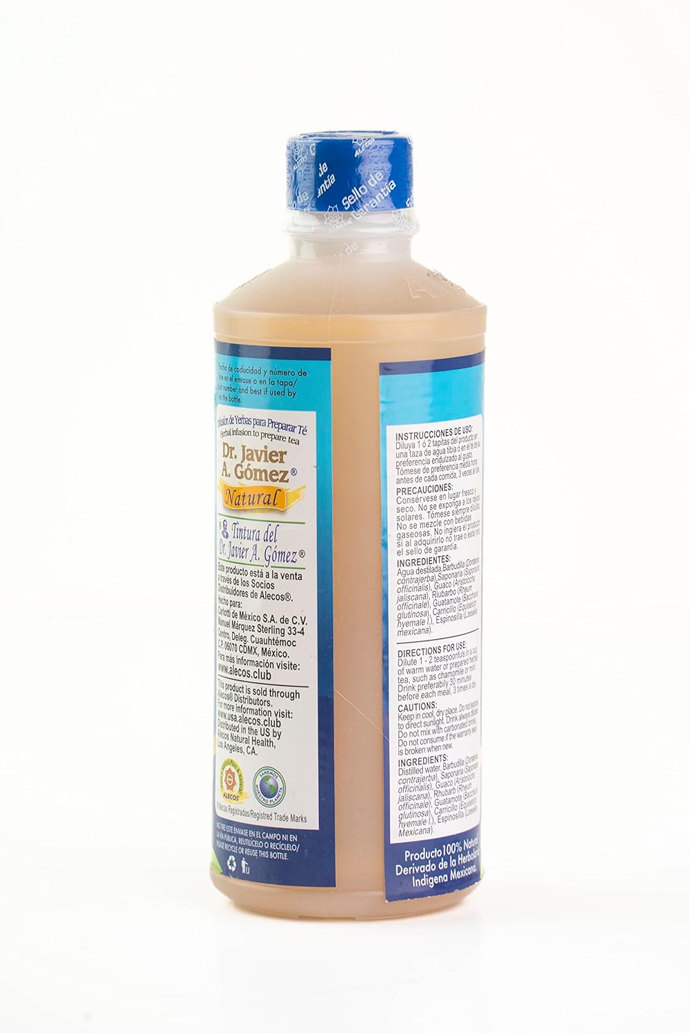Alecos Tintura Infusion de Yerbas del Dr. Javier A. Gómez Natural Frasco 500 ml (16.9 fl oz), Yellow Brown