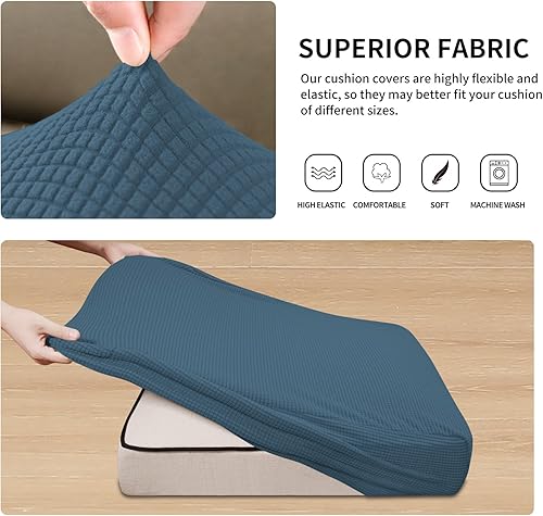 Vista 463 de Easy-Going - Funda de cojín elástica para sofá, funda de cojín protectora para asiento de sofá, suave, flexible con parte inferior elástica