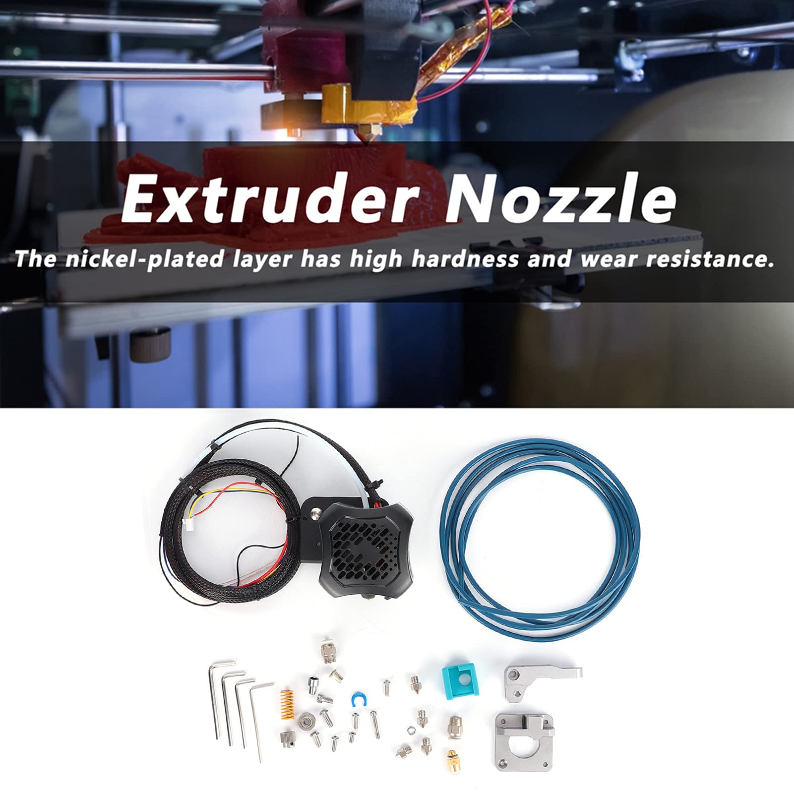 Kit estrusore assemblato con tubo PTFE da 0,4 mm e ugello in ottone, stabile DC24V per stampante 3D 3 V2, 1 set