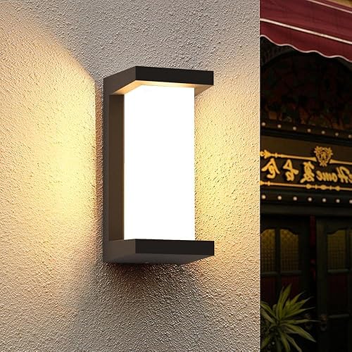 Miniatura 22 de Sytmhoe Lámpara de pared exterior del anochecer al amanecer, accesorios de pared exterior negros de 3000 K, aplique de pared exterior moderno, luz