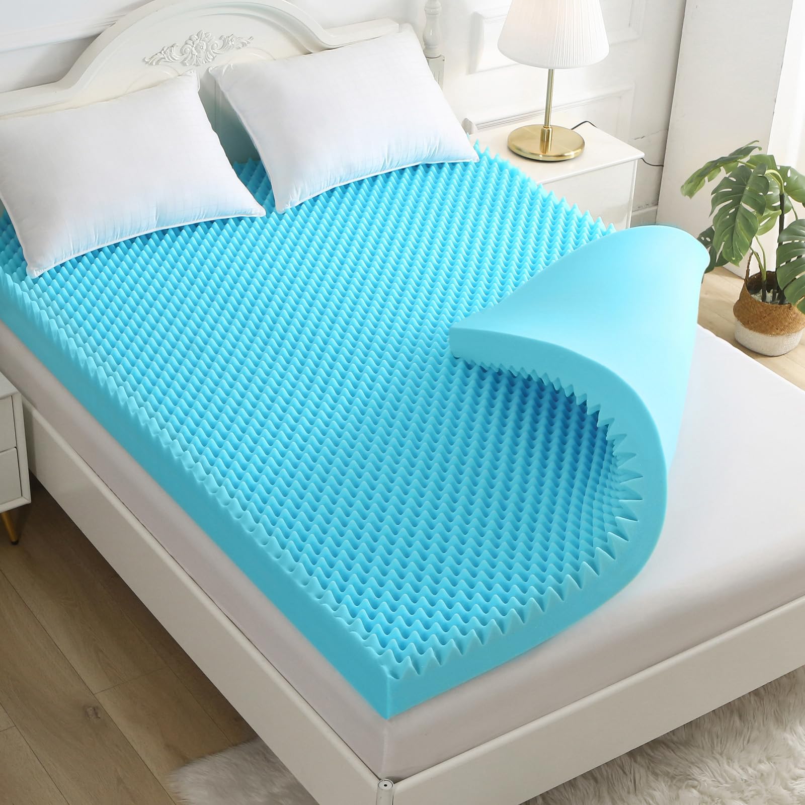 QUINEEHOM Mattress Topper Queen 2 Inch, Cooling Gel Infused