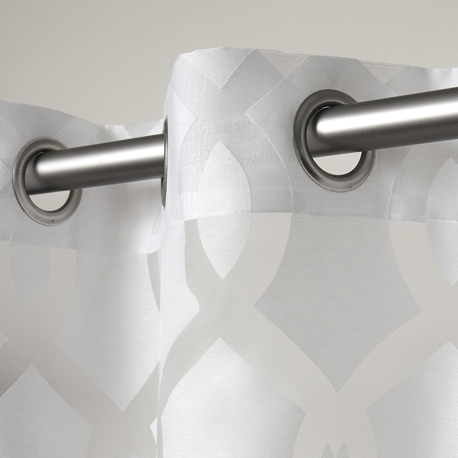 Exclusive Home Curtains EH7958-01 2-84G Rio Burnout Sheer Grommet Top Curtain Panel Pair, 54x84, Winter White, 2 Piece