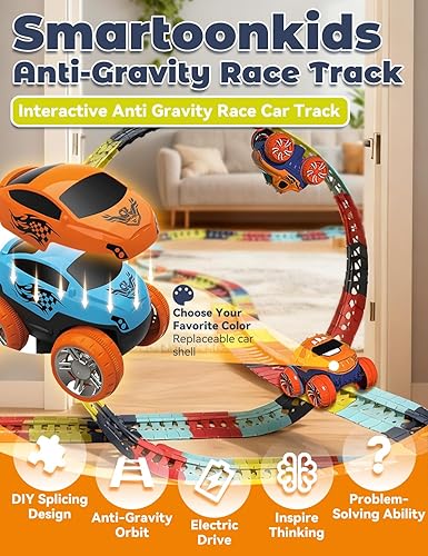 Miniatura 2 de Pista de carreras antigravedad 2026 con coche, pista de carreras antigravedad SmartoonKids antigravedad, pista de carreras eléctrica de 360, juego