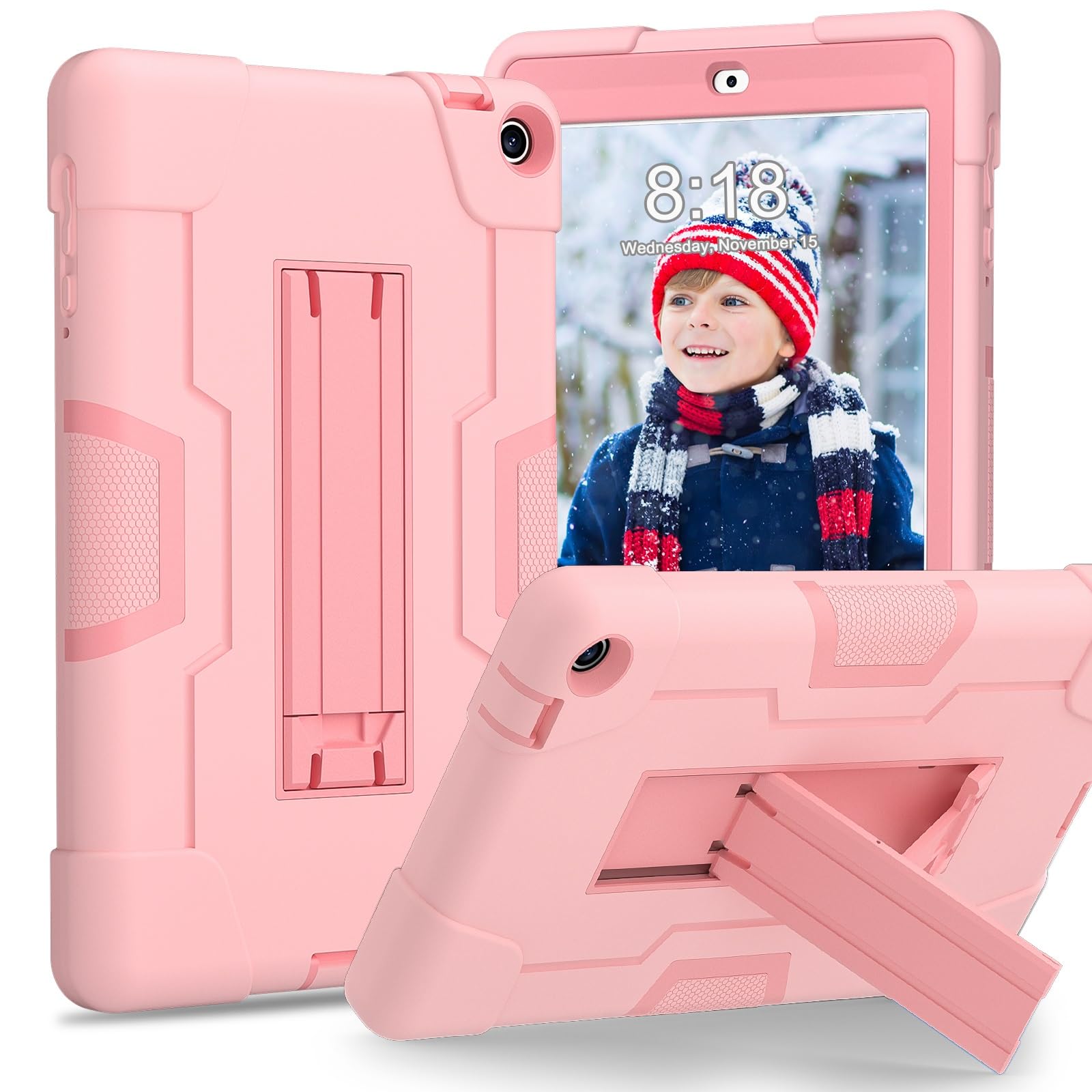 حماية التابلت حافظة حماية متوافقة مع إصدار Walmart Onn 8 بوصة الجيل الثالث 2022 (الموديل: 100071483) حافظة من السيليكون للكمبيوتر اللوحي مع مسند، غطاء واقٍ متين مقاوم للصدمات شديد التحمل ملحق للكمبيوت
