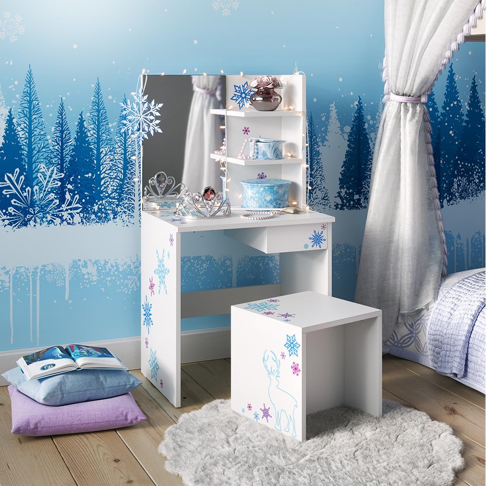 Vicco Coiffeuse Schneeflocke, Blanc, 54.8cm, Convient pour Le Rangement des cosmétiques et des Accessoires