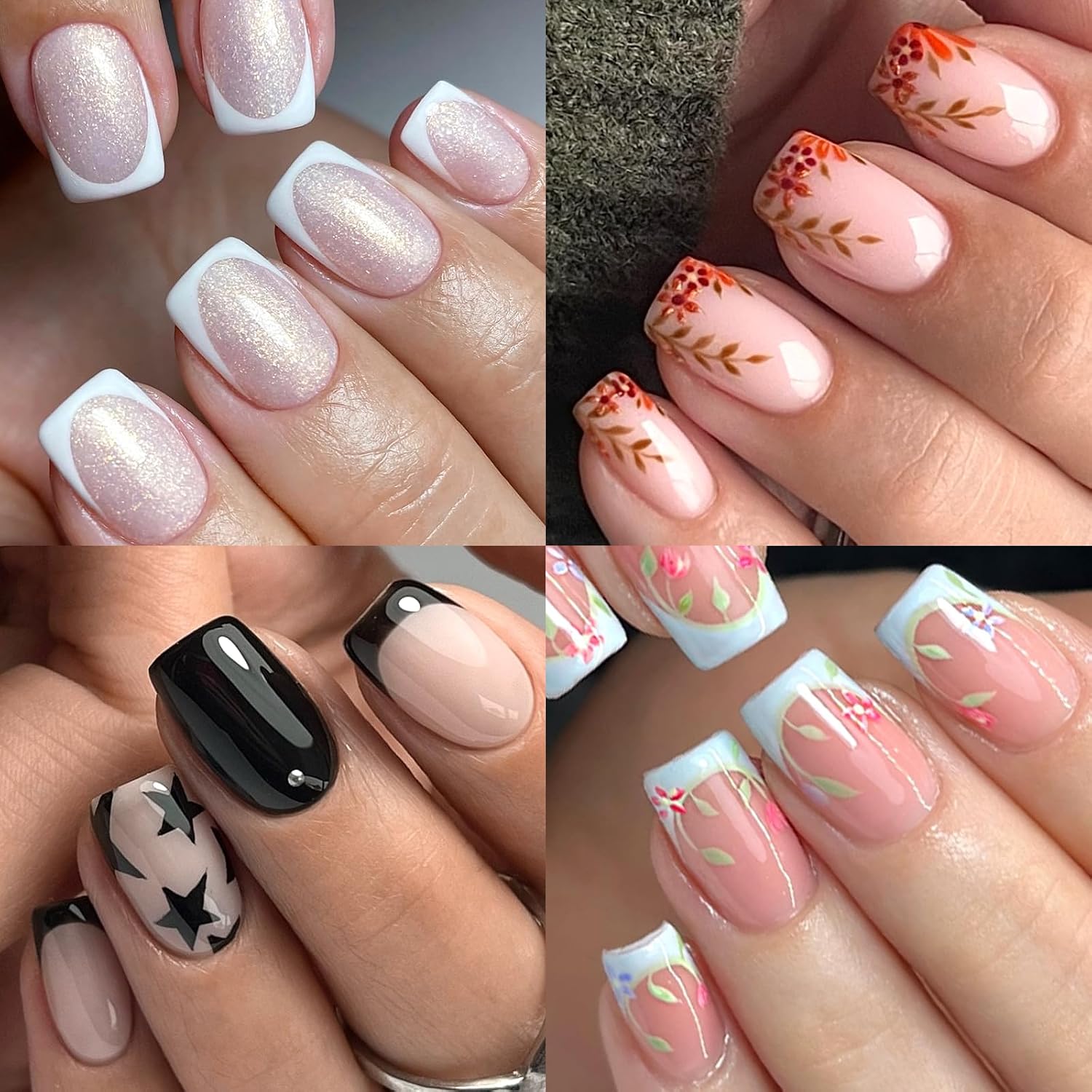 AddFavor 600pcs Extra Short Square Nail Tips, Half Cover Clear Soft Gel Nail Tips Square, 12 Sizes Press on False Nails Tips for Acrylic Nail Extension, Salon and Home DIY