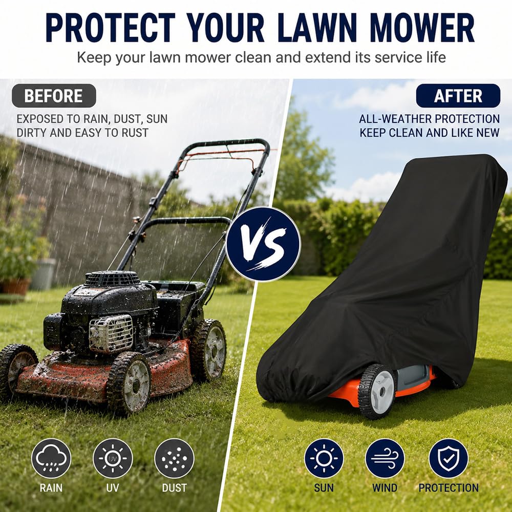 Funda para Cortacésped para Mountfield Electress 34 Li Kit, Funda para Cortacésped De Exterior Impermeable Y Resistente a Los Rayos UV