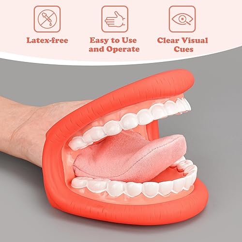 Miniatura 10 de Ultrassist Marioneta de mano con lengua para niños, marioneta de boca para terapia del habla, incluye cepillo de dientes