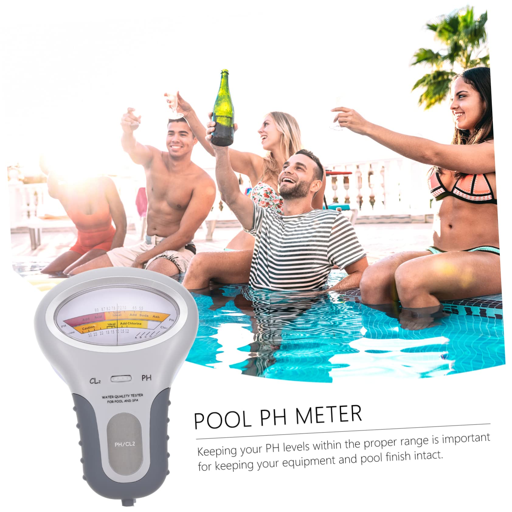 VANZACK 5piezas Probador De Del Agua Para Piscina y Spa Medidor Digital De Ph Portátil Pantalla Kit De Análisis De Agua